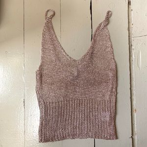 metallic knit tank top